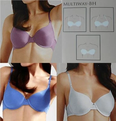 Damen Schalen Bügel BH Multifunktions Träger blau weiß lila 75B 75C 80B 80C 85B - Bild 1 von 4