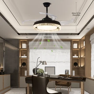 42" LED Ceiling Fan Light Chandelier Lamp Remote Control 3 Color Change Light - Picture 1 of 14