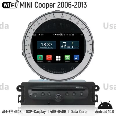 For Mini Cooper 2006-2013 Car GPS Navigation Android Radio Stereo Head Unit4+64G - Image 1 of 4