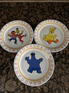 3 Sesamstraße Teller 8 1/2" Porzellan Bert&Ernie, Keks, großer Vogel Japan MJP - Bild 1 von 11