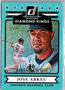 2015 Donruss Diamond Kings Jose Abreu Chicago White Sox stat line /36 home run - Picture 1 of 2