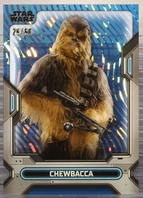 2023 Topps Star Wars High Tek Chewbacca #9 Blue Wave Diffractor 26/50 - Image 1 of 2