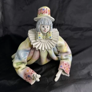 VHTF Signed Porcelain Clown Down Pose Made In Italy For Gumps Of San Francisco - Imagen 1 de 21