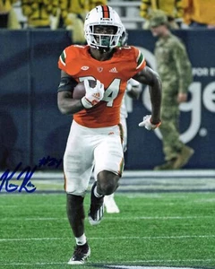 Foto firmada 8x10 de los huracanes de Miami/Los Angeles Rams Kamren Kinchens certificado de autenticidad prueba... - Imagen 1 de 8