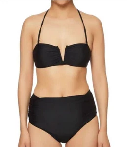 NUEVO JUEGO CORTO DE BIKINI NICOLE MILLER NEGRO CINTURA ALTA TALLA M AJUSTE 10-12 $120 - Imagen 1 de 5