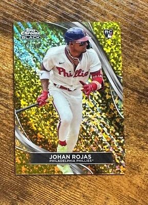 2024 Topps Chrome Black Gold Mini-Diamond Refractors Johan Rojas /50 RC #X9453 - Image 1 of 2