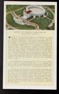 Cartolina storia anfiteatro commemorativo VIRGINIA VA Arlington - Foto 1 di 2