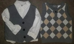 Conjunto de traje de vestir y chaleco de 3 piezas para bebés niños FAO talla 12 meses - Imagen 1 de 6