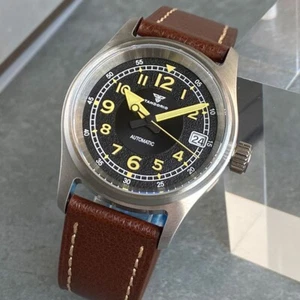 Reloj de campo de buceo automático NH35 para hombre reloj piloto zafiro impermeable 36 mm - Imagen 1 de 6