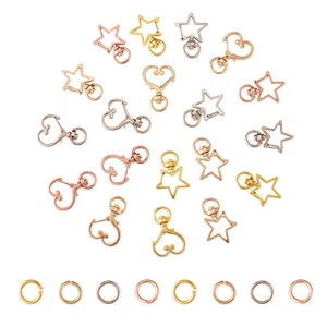 40x Star Heart Lobster Clasps Swivel Snap Hook for Craft Handbags Purse Keychain - Picture 1 of 5