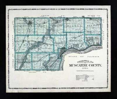 1904 Huebinger Iowa Map Muscatine County Fruitland West Liberty Wilton Moscow IA - Image 1 of 4