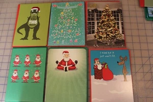 Lot of 20 Christmas Cards Recycled Paper Greetings 10 diff styles -Santa, Trees - Picture 1 of 6