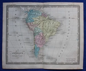 Mapa antiguo original AMÉRICA DEL SUR, AMÉRICA MERIDIONALE, Felix Ansart, c.1855 - Imagen 1 de 4