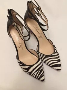 CHARLY AMAR HEELS 7 .5 ZEBRA PRINT DESIGNED IN ITALY - Picture 1 of 12