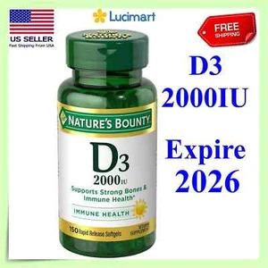 Nature's Bounty Vitamin D3 2000iu Supports Immune System and Bone Health - Picture 1 of 7