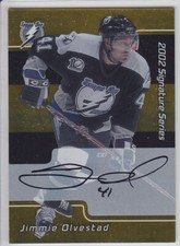 2001-02 ITG BAP SIGNATURE GOLD AUTO JIMM OLVESTAD RC Autograph #222  Be A Player