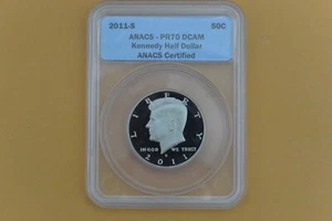 2011 S CLAD Kennedy JFK Half Dollar Proof ANACS PR70DCAM - Picture 1 of 4