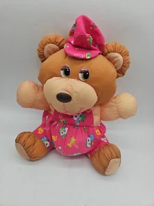 Vintage Tb Trading Pink Overalls Train Hat Bear 12 Inch Stuffed Nylon Toy - Picture 1 of 9