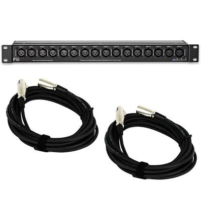 ART P16 16-Channel XLR Balanced PatchBay Bundle with 2 XLR Cables - Image 1 of 3
