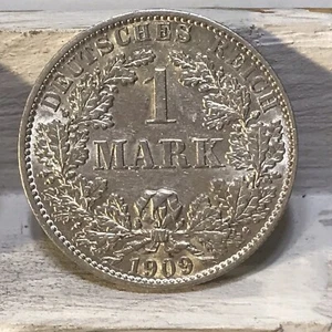 1909 A Deutsch Silber 1 Mark in vz/st sieht toll aus A - Bild 1 von 2