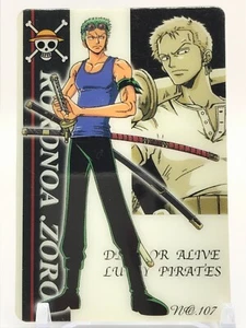 Zoro One Piece Plastic Card Bandai Japan Japanese Very Rare No.107 2003 F/S - Picture 1 of 12