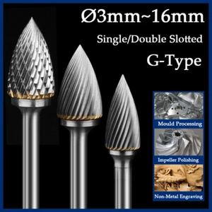 G Type Rotary File Solid Carbide Cutter Grinding Shank Drill Bit Metal Ø3mm~16mm - Picture 1 of 11