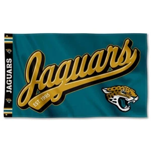 Jacksonville Jaguars Football 3x5 ft Script Logo Flag - NFL Gift Banner - Picture 1 of 1