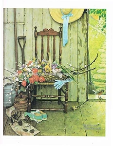 "FLORES DE PRIMAVERA"" 11x15"" / 8x10"" estampado NORMAN ROCKWELL único bodegón de Rockwell - Imagen 1 de 1