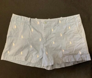Ralph Lauren Sport Women's All Over Pony Shorts Blue Size 14 - Picture 1 of 3