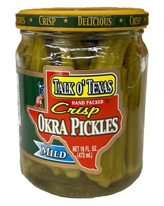 Talk O' Texas Hand Packed Mild Crisp Okra Pickles 16 oz - Picture 1 of 1