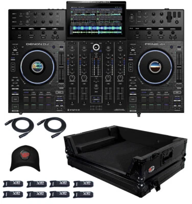 Denon PRIME 4+ DJ Controller WI-FI STREAMING w Amazon Music + XS-PRIME4 WBL Case - Image 1 of 4