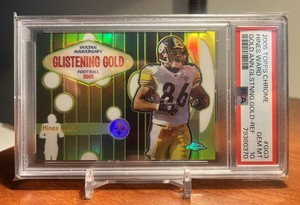 🔥💎POP 2!! 2005 Topps Chrome Glistening Gold REFRACTOR /100 Hines Ward PSA 10