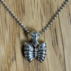 LAGOS Sterling Silver & Diamond 0.05ctw Butterfly Pendant Necklace - Picture 1 of 9