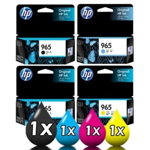 Genuine 4 Pack HP 965 Ink Cartridges 1BK,1C,1M,1Y - Picture 1 of 1