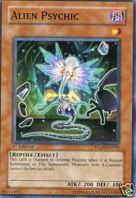 STON EN031 1ST ED 3X ALIEN PSYCHIC COMMON CARDS - Image 1 of 2