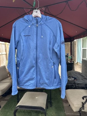 Chaqueta de Senderismo Exterior con Capucha Cremallera Completa Diseño Suizo Azul Mammut Talla M Foto 1 de 4