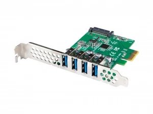 KARTA LANBERG PCI-E X1 -> 4X USB-A 3.1 GEN1 NISKOPROFILOWY TRACKER PCE-US3-004 - Zdjęcie 1 z 5