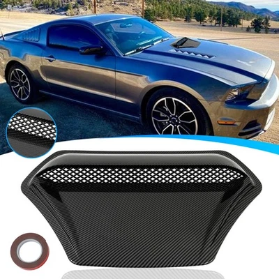 Cubierta de admisión de flujo de aire de ventilación capó de cuchara delantera de fibra de carbono para Ford Mustang Foto 1 de 4