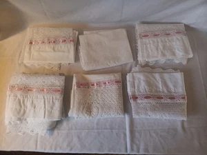 Lace Cafe Curtains Vintage JC Penny White 6 Piece Set - Picture 1 of 6