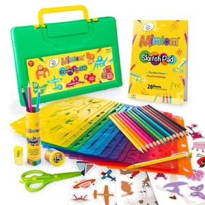 Plantillas de dibujo para niños | Kit de plantillas de 60 piezas con más de 370 formas para - Imagen 1 de 5