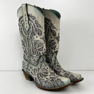 Womens Corral Chameleon Sun Turquoise Glitter Inlay Western Boots - Size 8 - Picture 1 of 24
