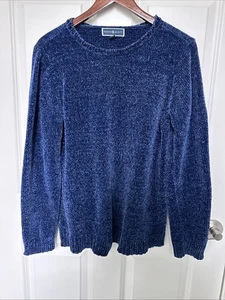 Karen Scott Women's Chenille Sweater Blue Size Petite Large - Picture 1 of 9