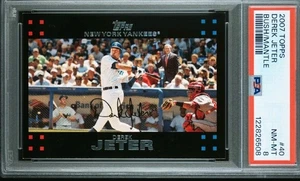 2007  Topps Derek Jeter #40 Bush / Mantle PSA 8 NM - Picture 1 of 2