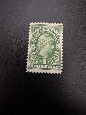 US Scott #R240 $1 Revenue Stamp- Mint- VERY Light Hinge Mark On Back - Image 1 of 2