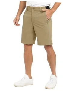 Men's 9" Golf Shorts Quick Dry Casual Shorts Dress Shorts Flat 40 B1-khaki - Picture 1 of 7