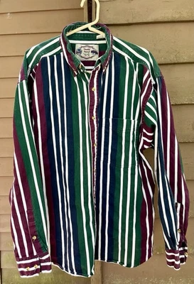 Vintage 90s Double Impact World’s Finest Twill Striped Button Down Shirt XL - Image 1 of 4