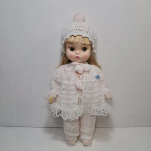 Vintage Bambola Effanbee 11" zucca 1966 occhi addormentati vestito all'uncinetto orig. Tag - Foto 1 di 11