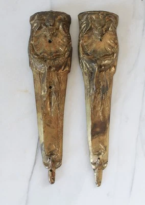 Ferragens decorativas antigas de latão francês Ormolu para móveis - Conjunto de 2 - Imagem 1 de 4