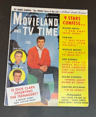Movieland and TV Time Magazine March 1960 James Darren cover Natalie Wood Elvis Foto 1 de 4