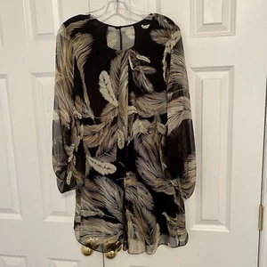 Vestido de seda Diane Von Furstenberg estampado pluma talla 4 - Imagen 1 de 8